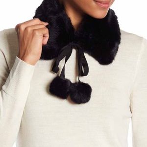 kate spade ♠️ Black Faux Fur Knit Collar